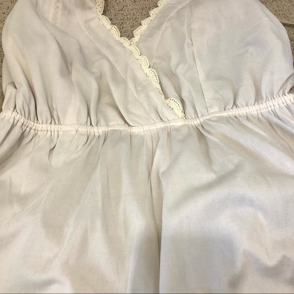 In The Beginning Romper Beige Crisscross Back Sz M - Picture 6 of 10